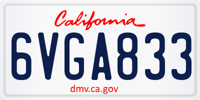 CA license plate 6VGA833