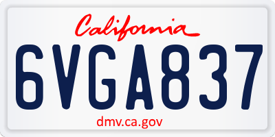 CA license plate 6VGA837