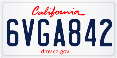 CA license plate 6VGA842