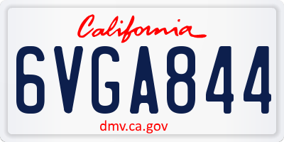 CA license plate 6VGA844
