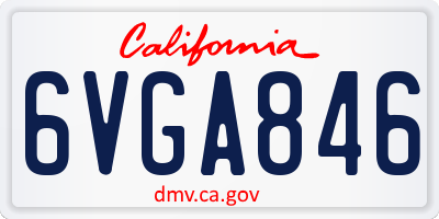 CA license plate 6VGA846