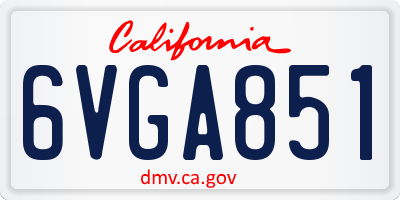 CA license plate 6VGA851