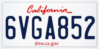 CA license plate 6VGA852