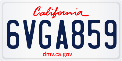 CA license plate 6VGA859