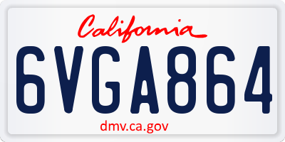 CA license plate 6VGA864