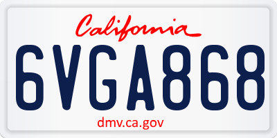 CA license plate 6VGA868