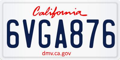 CA license plate 6VGA876