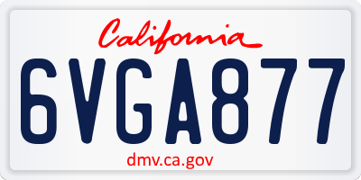 CA license plate 6VGA877