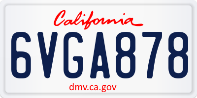CA license plate 6VGA878