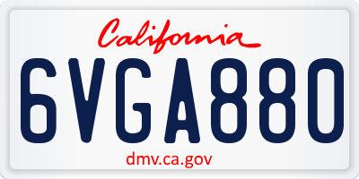 CA license plate 6VGA880