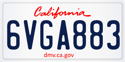 CA license plate 6VGA883