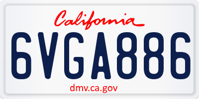 CA license plate 6VGA886