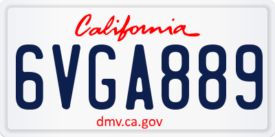 CA license plate 6VGA889
