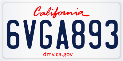 CA license plate 6VGA893