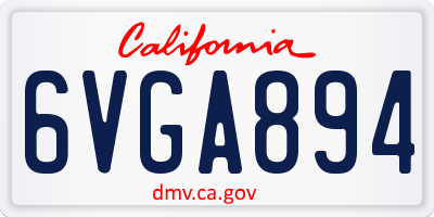 CA license plate 6VGA894