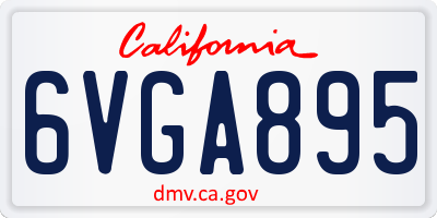 CA license plate 6VGA895