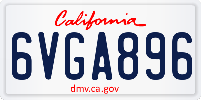 CA license plate 6VGA896