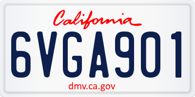 CA license plate 6VGA901