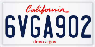 CA license plate 6VGA902