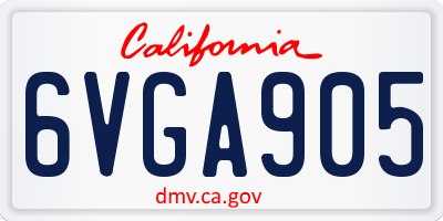 CA license plate 6VGA905