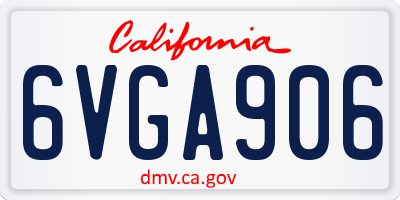 CA license plate 6VGA906
