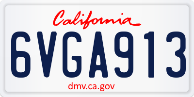 CA license plate 6VGA913
