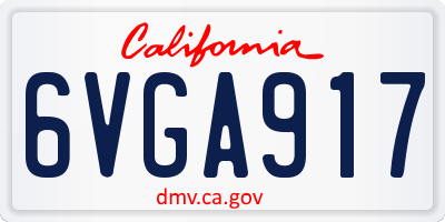 CA license plate 6VGA917
