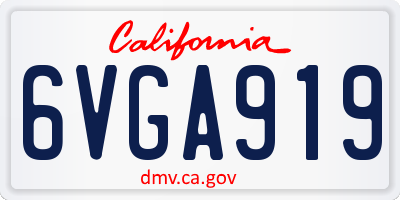 CA license plate 6VGA919
