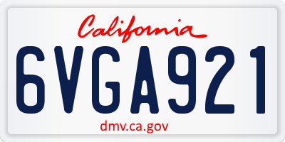 CA license plate 6VGA921