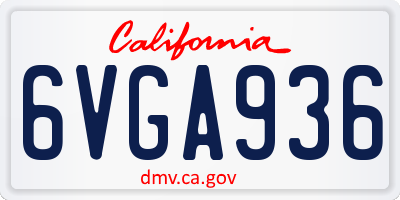 CA license plate 6VGA936