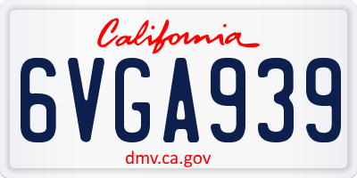 CA license plate 6VGA939