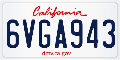CA license plate 6VGA943