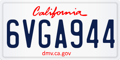 CA license plate 6VGA944