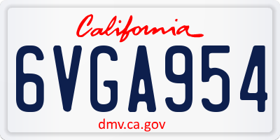 CA license plate 6VGA954