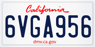 CA license plate 6VGA956