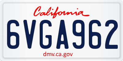 CA license plate 6VGA962