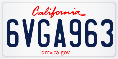 CA license plate 6VGA963