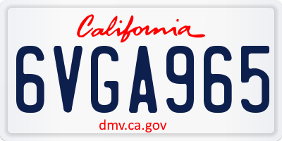 CA license plate 6VGA965