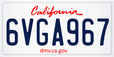 CA license plate 6VGA967