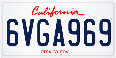 CA license plate 6VGA969