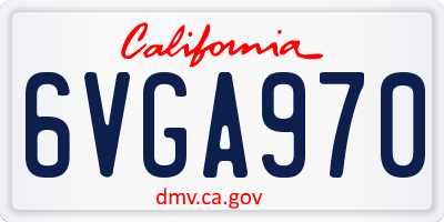 CA license plate 6VGA970