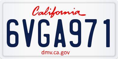 CA license plate 6VGA971