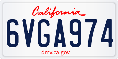 CA license plate 6VGA974