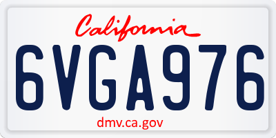 CA license plate 6VGA976