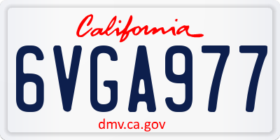 CA license plate 6VGA977