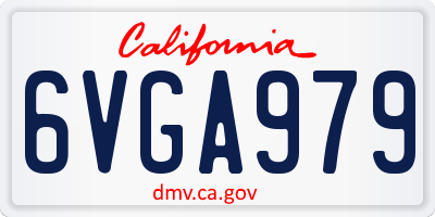 CA license plate 6VGA979