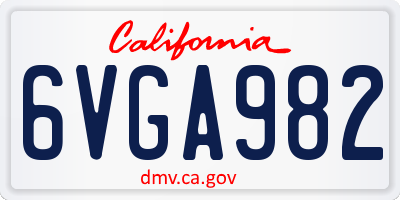 CA license plate 6VGA982