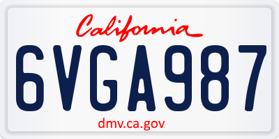 CA license plate 6VGA987