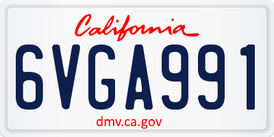 CA license plate 6VGA991