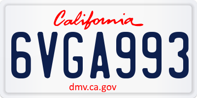 CA license plate 6VGA993